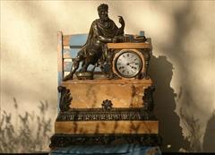 Antique Sienna Marble Clock 21h 17w 6d _1.JPG